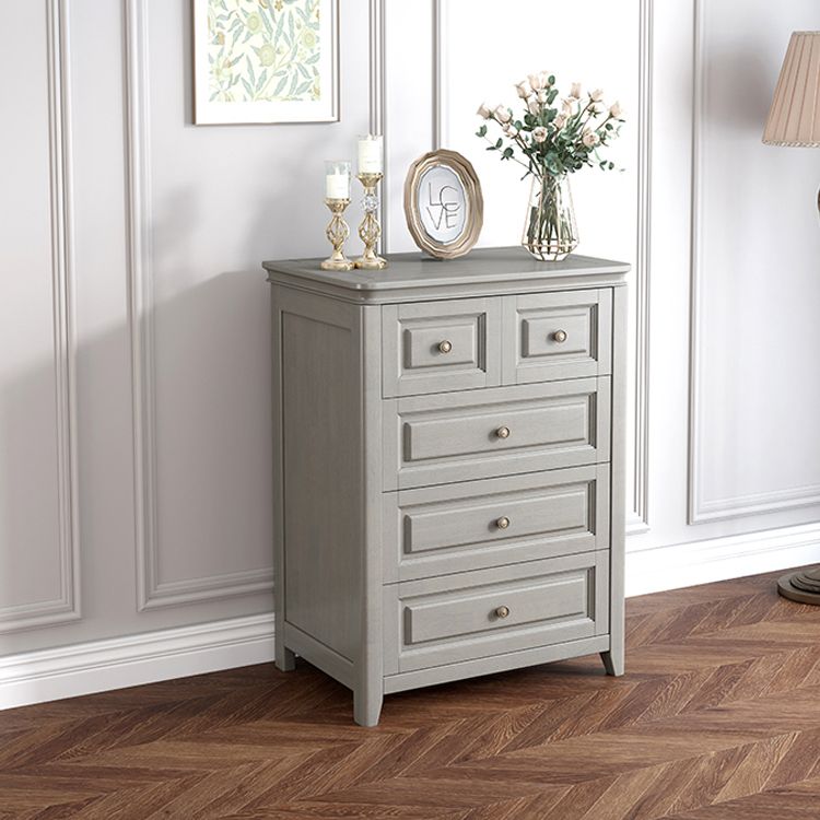 Contemporary Rubberwood Storage Cabinet with Drawers in Gray Clearhalo 'Cabinets & Chests' 'cabinets_chests' 'furn' 'furn_cabinets_chests' 'Furniture' 'Living Room Furniture' 1200x1200_2f9664ae-f89d-4811-b8d0-a236b3a36109