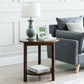 Nordic Style 3 Legs Base Design Round Solid Wood Table with Storage Shelf Side Table