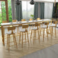 Glam Iron Bar Dining Table White Wood Rectangle Indoor Bistro Table with Footrest Clearhalo 'Bar Furniture' 'Bar Tables' 'bar_tables' 'furn' 'furn_bar_tables' 'Furniture' 'furniture_bar_tables' 'Kitchen & Dining Furniture' 1200x1200_2f981500-1fb2-41a1-95a2-97588d06a485