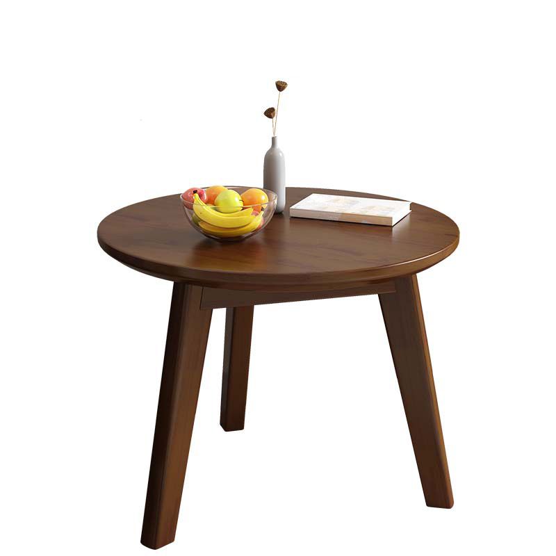 Mesa auxiliar de madera sólida 3 patas redonda de la sala de estar nórdica