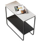 Contemporary Rectangular Side Table Slate Top Sled End Table