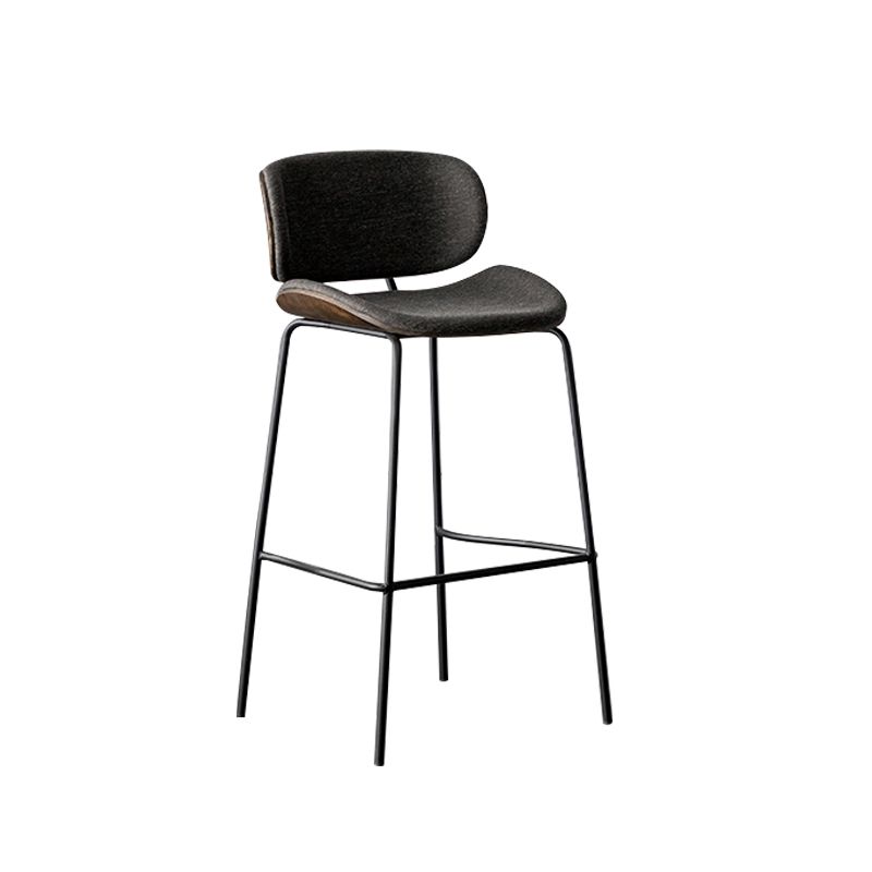 Industrial Style Armless Bar Stool Low Back Counter Bar Stool for Home
