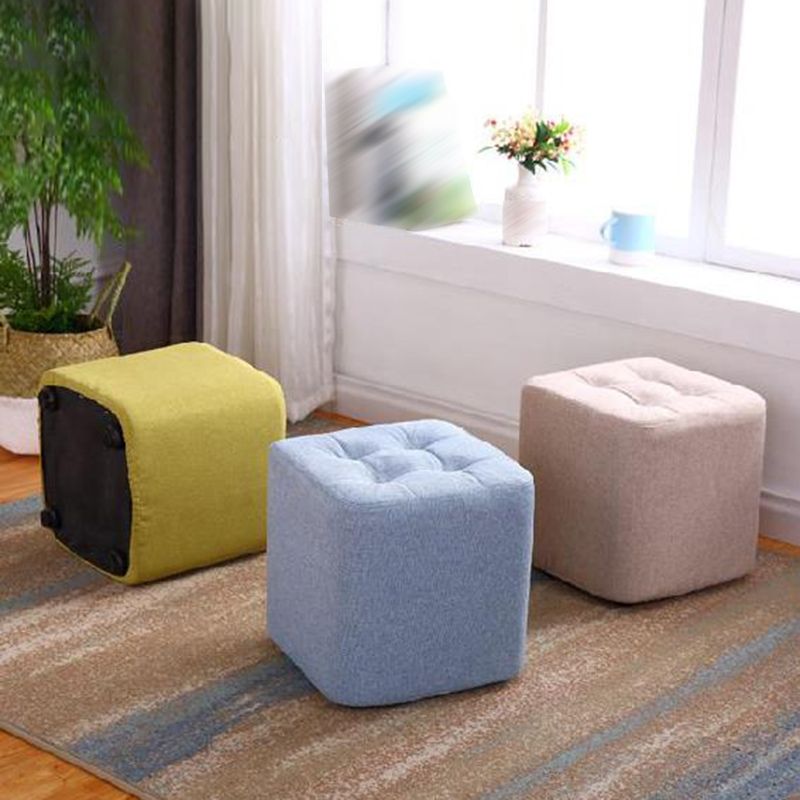 Modern Pouf Ottoman Fabric Upholstered Tufted Solid Color Square Ottoman Clearhalo 'furn' 'furn_ottomans_poufs' 'Furniture' 'Living Room Furniture' 'Ottomans & Poufs' 'ottomans_poufs' 1200x1200_2f9a78d6-41fa-4545-a106-672f9a9ce2fb