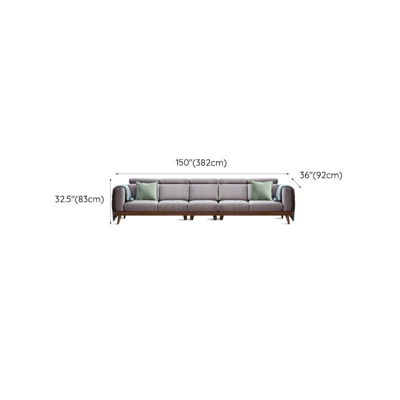 Farmhouse Square Brain Tessuto divano in legno massiccio in marrone per soggiorno