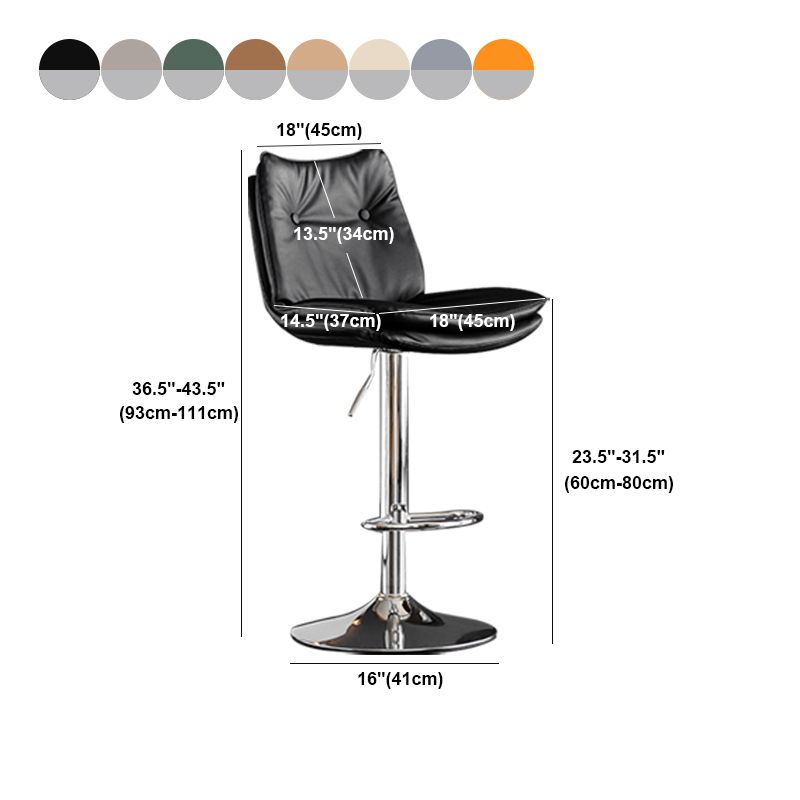 Scandinavian Metal Stool Faux Leather Upholstered Counter Stool in Matte Finish Clearhalo 'Bar Furniture' 'Bar Stools' 'bar_stools' 'furn' 'furn_bar_stools' 'Furniture' 'Kitchen & Dining Furniture' 1200x1200_2f9b914a-2de9-49b9-a500-fc1cb73b451c
