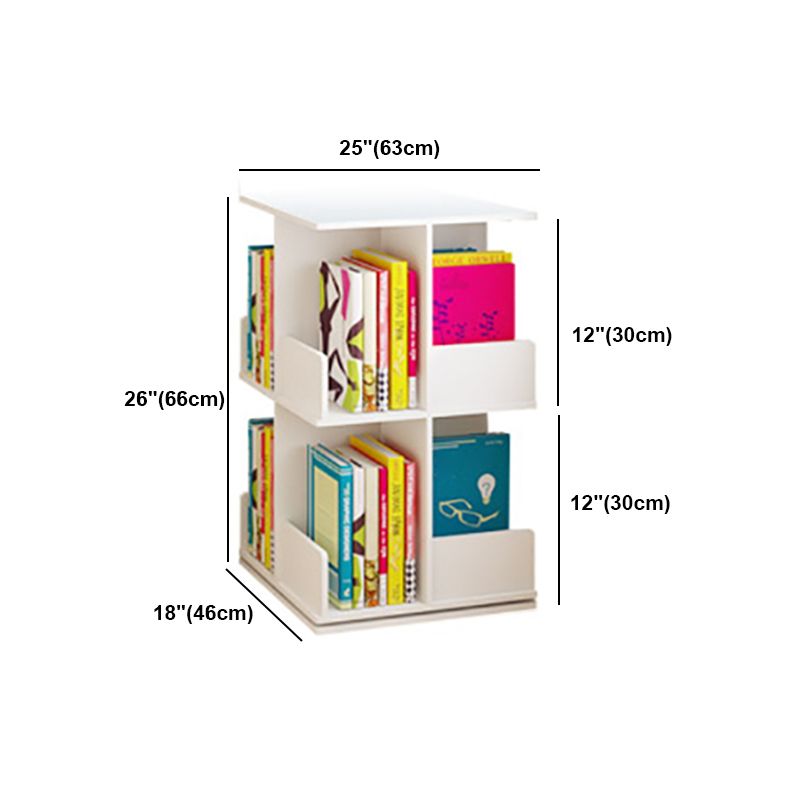 Contemporary Style Bookshelf Rotatable White Bookcase for Home and Office Clearhalo 'Bookcases' 'furn' 'furn_bookcases' 'Furniture' 'furniture_bookcases' 'Office Furniture' 1200x1200_2f9c6034-fd65-4f6c-b9e1-d859b7d59298