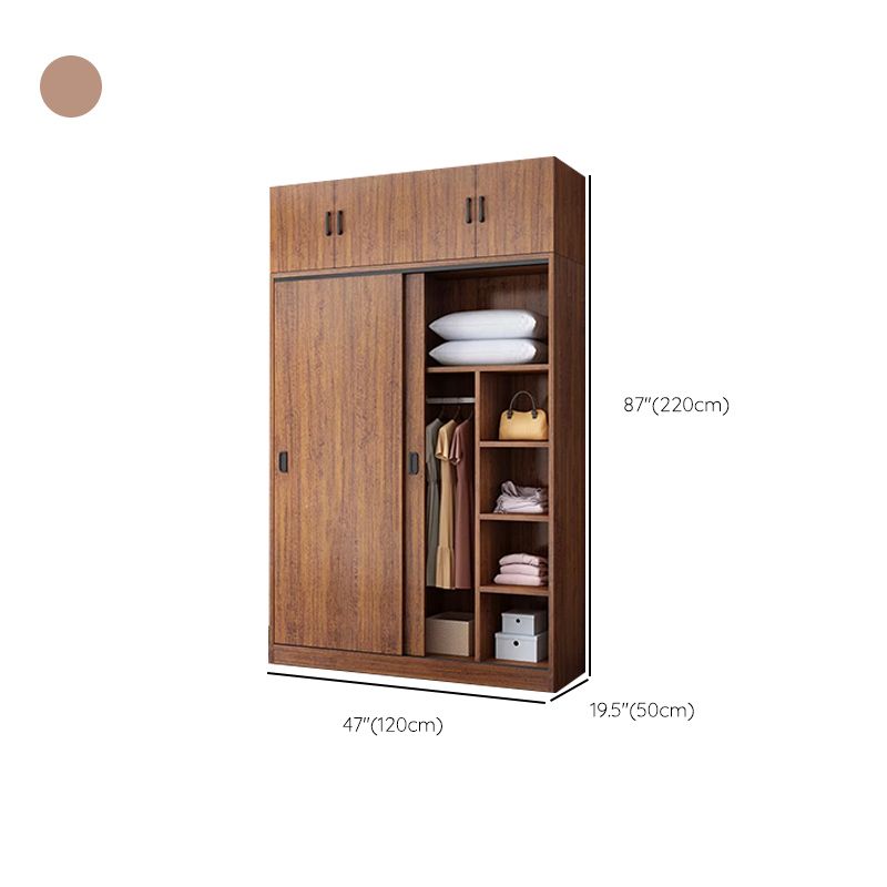 Engineered Wood Wardrobe Armoire Modern Storage Cabinet with Shelves Clearhalo 'Armoires & Wardrobes' 'armoires_wardrobes' 'Bedroom Furniture' 'furn' 'furn_armoires_wardrobes' 'Furniture' 1200x1200_2f9c6402-89ab-4ba2-83c3-8a9aa901cdb9