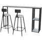 Glam Faux Marble Bistro Bar Table Rectangle Metal Base Bar Table with Storage Clearhalo 'Bar Furniture' 'Bar Tables' 'bar_tables' 'furn' 'furn_bar_tables' 'Furniture' 'Kitchen & Dining Furniture' 1200x1200_2f9c8f77-e9b3-4625-9a88-03072f75542f