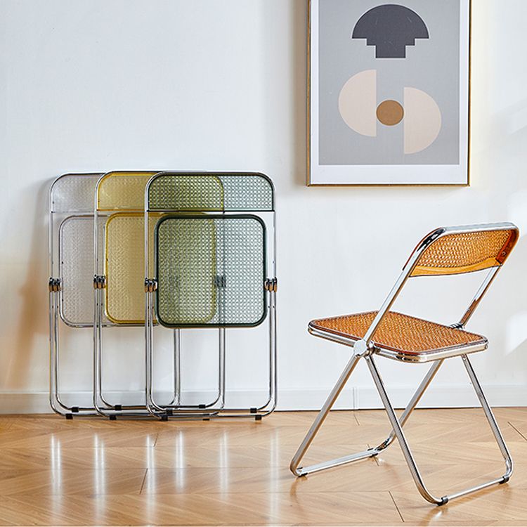 Contemporary Metal Dining Room Chair Folding Armless Side Chair for Restaurant Use Clearhalo ' kitchen&dining_furn' 'Dining Chairs' 'Dining Tables & Seating' 'dining_chair' 'furn' 'furn_dining_chair' 'Furniture' 'furniture_dining_chair' 'Kitchen & Dining Furniture' 'kitchen' 1200x1200_2f9ecfcc-3e35-4b25-a581-e77445665b68