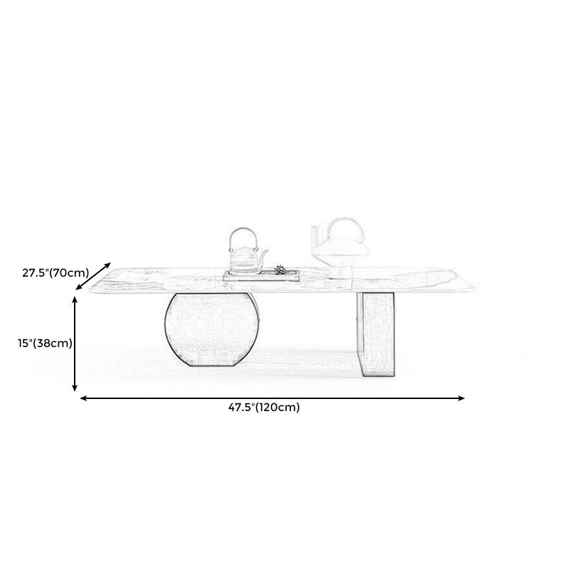 Abstract Base Design Cocktail Table Rock Plate Desktop Metal Coffee Table