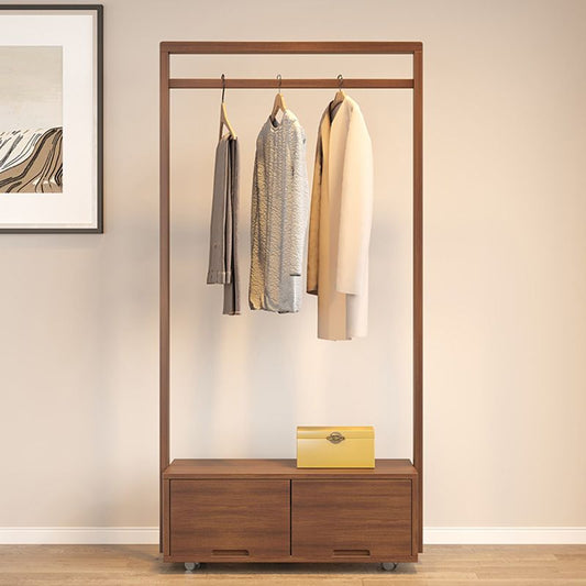 Wooden Open Wardrobe Modern Minimalist Bedroom Wardrobe Armoire with Drawers