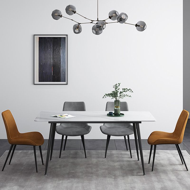 Industrieller Rechteckstein Tisch Standardhöhe Küchentisch mit 4 Beinen