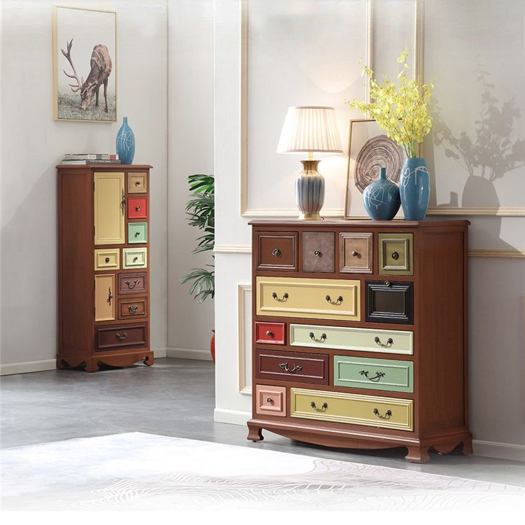 34 "/ 41" W commode en bois de style traditionnel multiples tiroirs coffre pour chambre à coucher