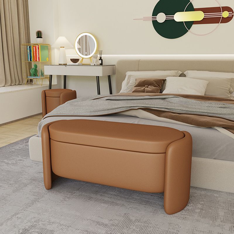 Modern Flip Top Bench Faux Leather Solid Color Bench for Bedroom Clearhalo 'Benches' 'Chairs & Seating' 'furn' 'furn_benches' 'Furniture' 'Living Room Furniture' 1200x1200_2fa1f9a5-c943-408c-8d88-c8159084c05b