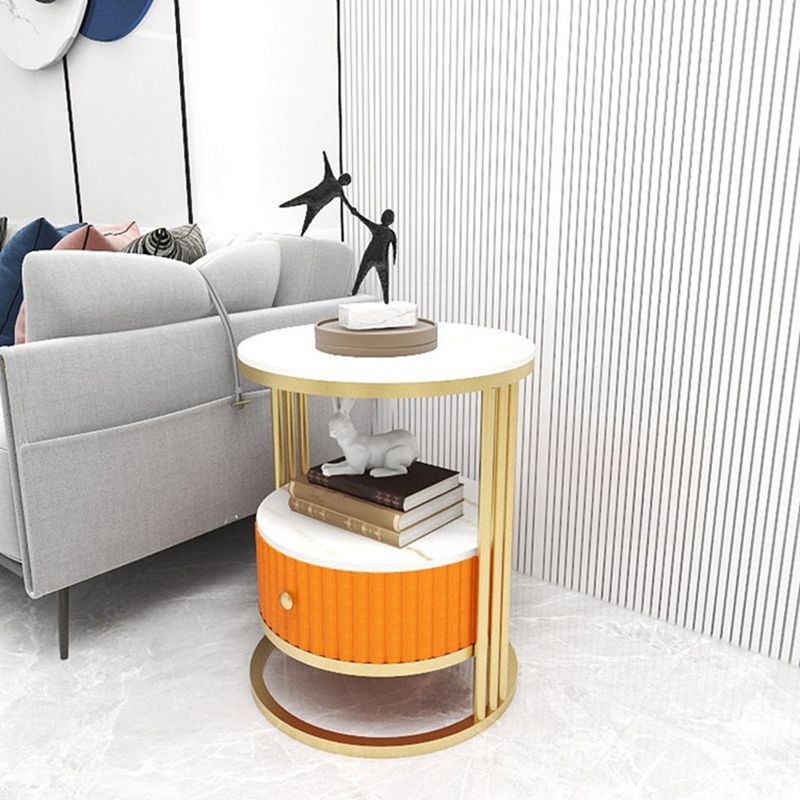 Glam Bed Nightstand Open Storage Bedside Cabinet for Bedroom