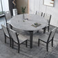 Contemporary Dining Round Table Sintered Stone Table with Wood Legs for Home Clearhalo 'Dining Tables & Seating' 'Dining Tables' 'dining_table' 'furn' 'furn_dining_table' 'Furniture' 'Kitchen & Dining Furniture' 1200x1200_2fa367f4-ae8e-4fa3-af8e-13a8f44456ae