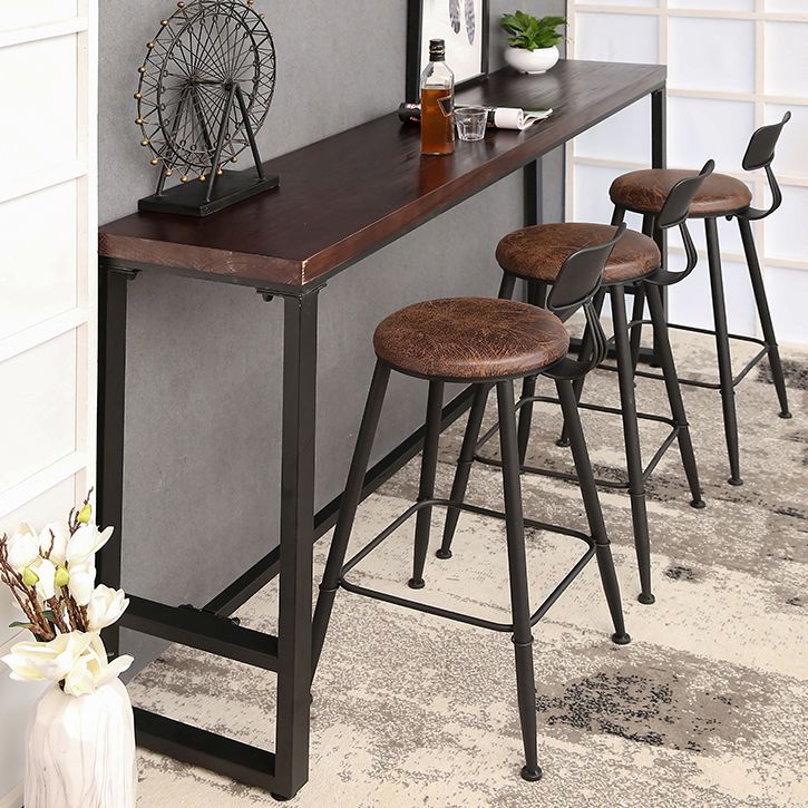 Ensemble de Table de bar rectangulaire industriel, 1/2/4/7 pièces, Table de comptoir en bois massif