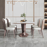 Minimalist Rectangle Sintered Stone Dining Table of 5/7 with Pedestal Base Dining Set for Restaurant Clearhalo 'Dining Room Sets' 'Dining Tables & Seating' 'dining_room_set' 'furn' 'furn_dining_room_set' 'Furniture' 'furniture_dining_room_set' 'Kitchen & Dining Furniture' 'kitchen&dining_furn' 'kitchen' 1200x1200_2fa4c06a-18e5-4f73-85a4-ad0b49234920