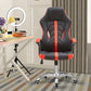 Modern Padded Arms Swivel Chair Faux Leather and Red Back Office Chair