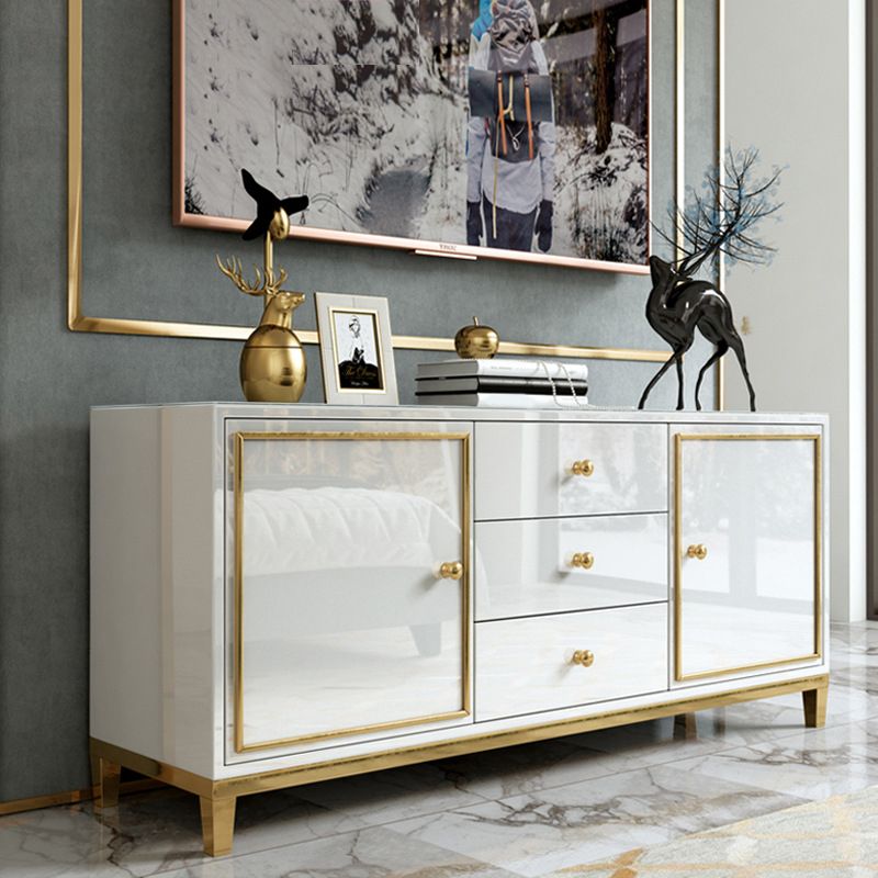 Enclosed Storage Media Console Glass TV Stand Console with Drawers Clearhalo 'furn' 'furn_tv_stands_entertainment_centers' 'Furniture' 'Living Room Furniture' 'TV Stands & Entertainment Centers' 'TV Stands & Media Storage Furniture' 'tv_stands_entertainment_centers' 1200x1200_2fa73cd9-dadd-4696-b0d4-2975ac9ae613