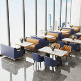 Sillas de comedor de cuero de faux glamoroso sillas de metal para uso de restaurantes