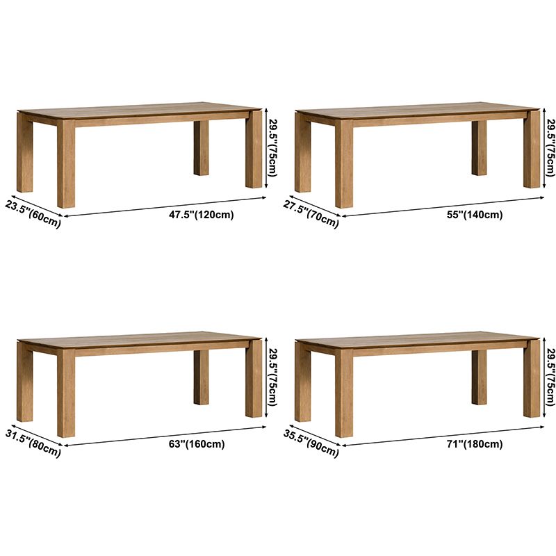 Rectangle Pine Solid Wood Table Modern Dining Table with 4 Legs for Restaurant Living Room Clearhalo ' dining_table' 'Dining Tables & Seating' 'Dining Tables' 'furn' 'furn_dining_table' 'Furniture' 'furniture_dining_table' 'Kitchen & Dining Furniture' 'kitchen&dining_furn' 'kitchen' 'kitchen_dining_table' 1200x1200_2faa6965-6194-443f-9661-8b46c41a9ec3