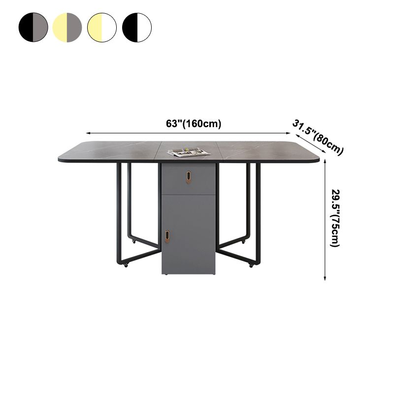 Modern Style Dining Table Sintered Stone Drop-Leaf Dining Table for Home Use Clearhalo ' dining_table' 'Dining Tables & Seating' 'Dining Tables' 'furn' 'furn_dining_table' 'Furniture' 'furniture_dining_table' 'Kitchen & Dining Furniture' 'kitchen&dining_furn' 'kitchen' 'kitchen_dining_table' 1200x1200_2faad041-6efd-4d44-9794-e3e391c56bc4