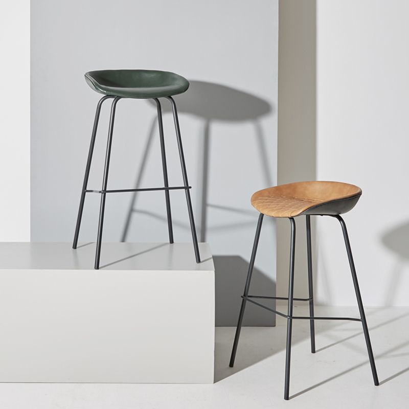 Industrial Iron Distressed Quilted Barstool Indoor Tall Stool with Leather Seat Clearhalo 'Bar Furniture' 'Bar Stools' 'bar_stools' 'furn' 'furn_bar_stools' 'furniture_bar_stools' 'Kitchen & Dining Furniture' 'kitchen&dining_furn' 'kitchen' 'kitchen_furn' Furniture' 1200x1200_2fab5069-4e27-4fc8-90fb-9937fca621fe