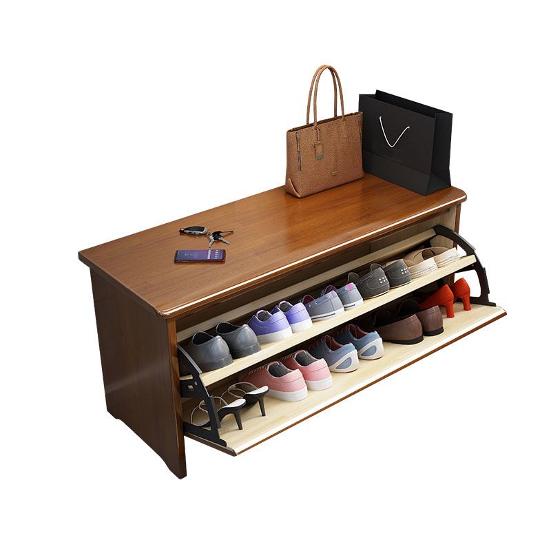 靴の保管付きの玄関ベンチ木製座席ベンチ、幅12インチ