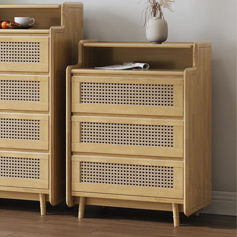 25.6" W Rattan Accent Chest in Rubberwood with Storage Drawers Clearhalo 'Cabinets & Chests' 'cabinets_chests' 'furn' 'furn_cabinets_chests' 'Furniture' 'Living Room Furniture' 1200x1200_2facb479-f79f-4850-8203-a8f32d31de57