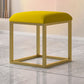 Contemporary Pouf Ottoman Fabric Solid Color Metal Frame Square Ottoman