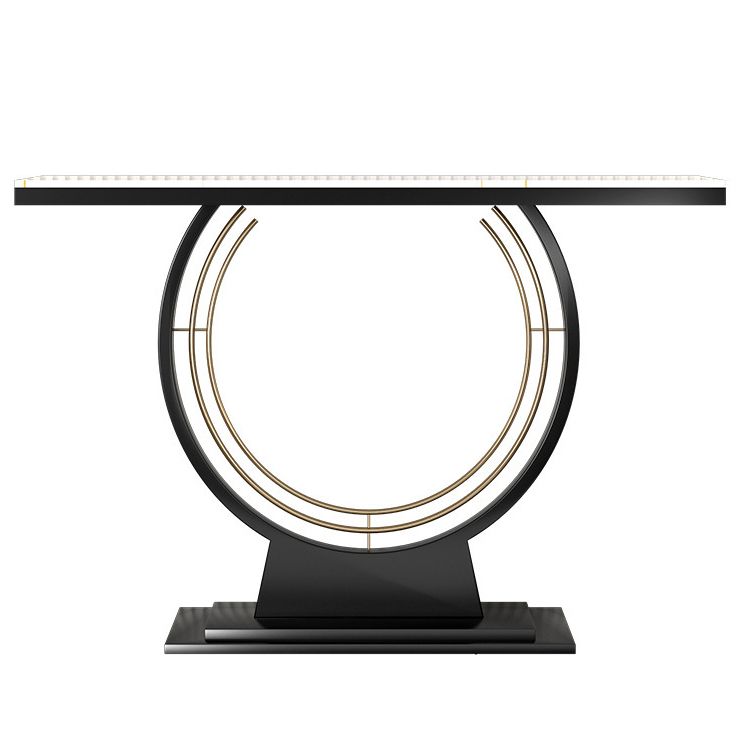 31.5" Tall Stone Accent Table Stain Resistant Console Table with 1 Shelf Clearhalo 'Console Tables' 'console_tables' 'Entry & Mudroom Furniture' 'furn' 'furn_console_tables' 'Furniture' 1200x1200_2fadcf59-f956-49e4-bc65-73737f566bd2