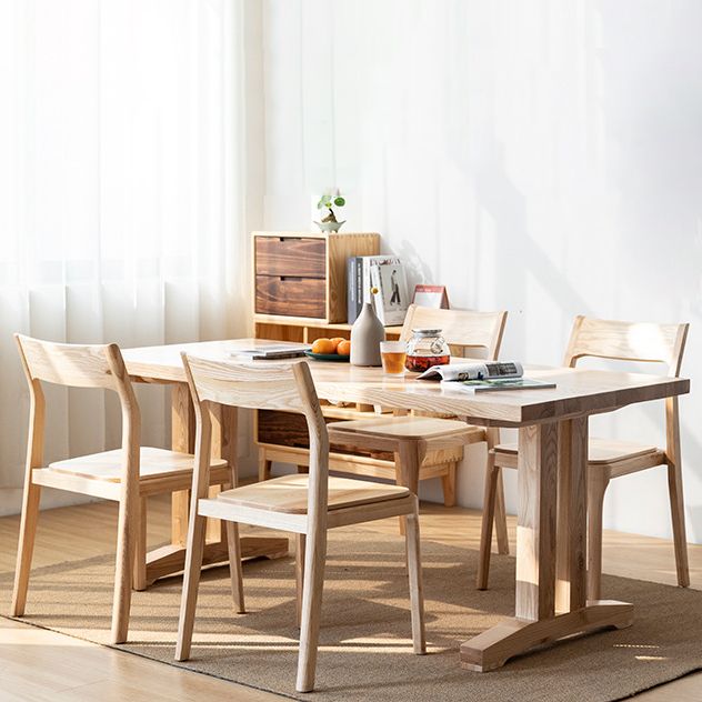 1/2/4/5 Pieces Modern Rectangle Dining Set Solid Wood Dining Table with Chairs Clearhalo 'Dining Room Sets' 'Dining Tables & Seating' 'dining_room_set' 'furn' 'furn_dining_room_set' 'Furniture' 'furniture_dining_room_set' 'Kitchen & Dining Furniture' 1200x1200_2fae745d-88d5-4a67-8197-136145da41a8
