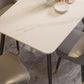 Table de salle à manger rectangulaire moderne, finition mate, table de dinette en pierre