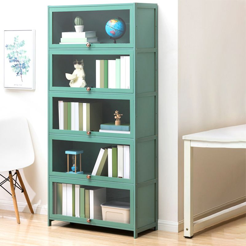 Contemporary Green Barrister Bookcase Bamboo Bookcase for Home Office Clearhalo 'Bookcases' 'furn' 'furn_bookcases' 'Furniture' 'furniture_bookcases' 'kitchen' 'kitchen_bookcases' 'Living Room Furniture' 'Office Furniture' 1200x1200_2fb2b2ab-4c6e-4566-866d-8199f6a2e149