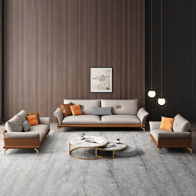 モダンなクッションソファ37.40 "d x 34.64" hリビングルーム用のフレアアームソファ