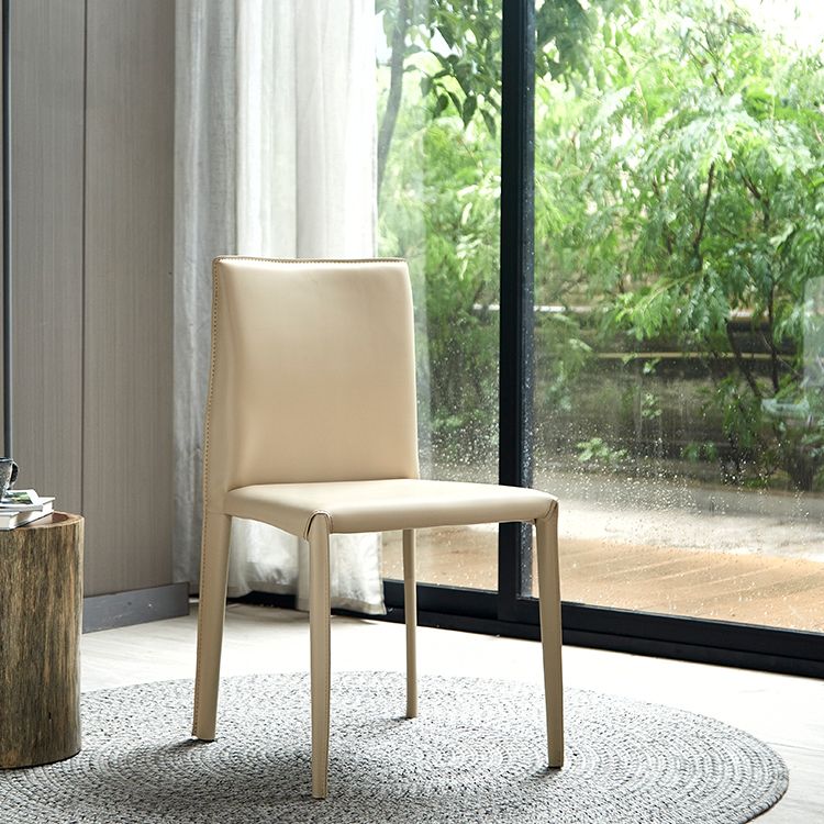 Leather Armless Dining Chairs Home Upholstered Side Chairs with Metal Legs Clearhalo ' kitchen&dining_furn' 'Dining Chairs' 'Dining Tables & Seating' 'dining_chair' 'furn' 'furn_dining_chair' 'Furniture' 'furniture_dining_chair' 'Kitchen & Dining Furniture' 'kitchen' 1200x1200_2fb66413-ba53-485c-b6a3-e02136b587f0