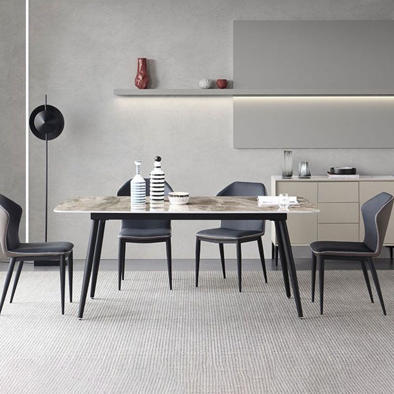 Contemporary Style 1/2/3/5/7 Pieces Dining Chairs Set Rectangle Stone Furniture in Gray Clearhalo 'Dining Room Sets' 'Dining Tables & Seating' 'dining_room_set' 'furn' 'furn_dining_room_set' 'Furniture' 'Kitchen & Dining Furniture' 1200x1200_2fb91abe-892e-43ab-acf1-a776e8b8224a
