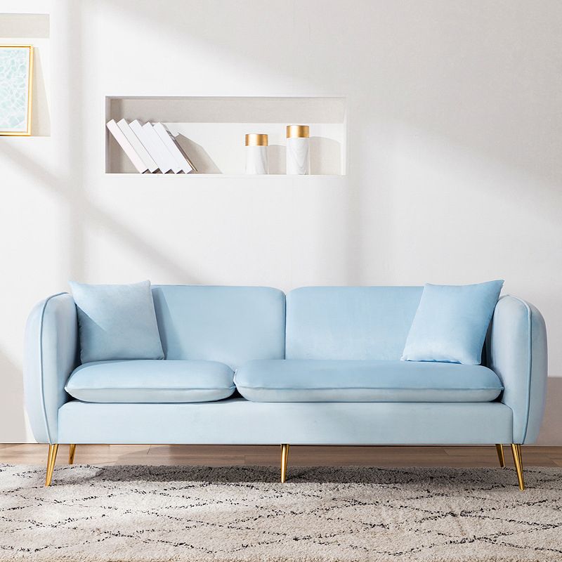 Contemporary Standard Square Arm Living Room Stationary Cotton Seating