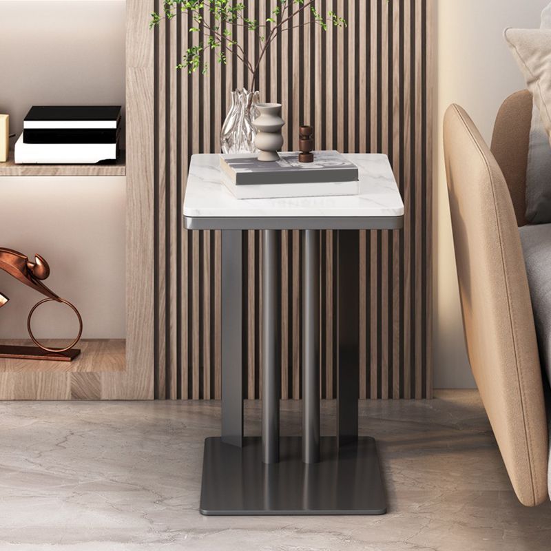 Contemporary Black Slate Top End Table 21.65" Tall C-shape Side Table Clearhalo 'Coffee & Accent Tables' 'End & Side Tables' 'end_side_tables' 'furn' 'furn_end_side_tables' 'Furniture' 'Living Room Furniture' 1200x1200_2fbad6d2-f836-40cc-b62b-a657c86d3dcd