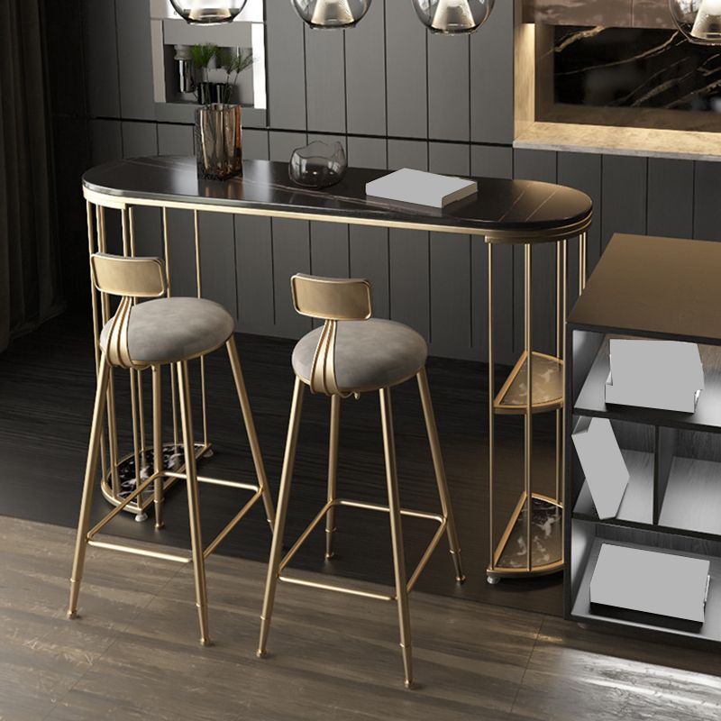 Oval Pub Table Bar Height Glam Bar Table for Indoor and Breakroom Clearhalo 'Bar Furniture' 'Bar Tables' 'bar_tables' 'furn' 'furn_bar_tables' 'Furniture' 'Kitchen & Dining Furniture' 1200x1200_2fbc063f-143a-4594-944e-8da5a19bea29