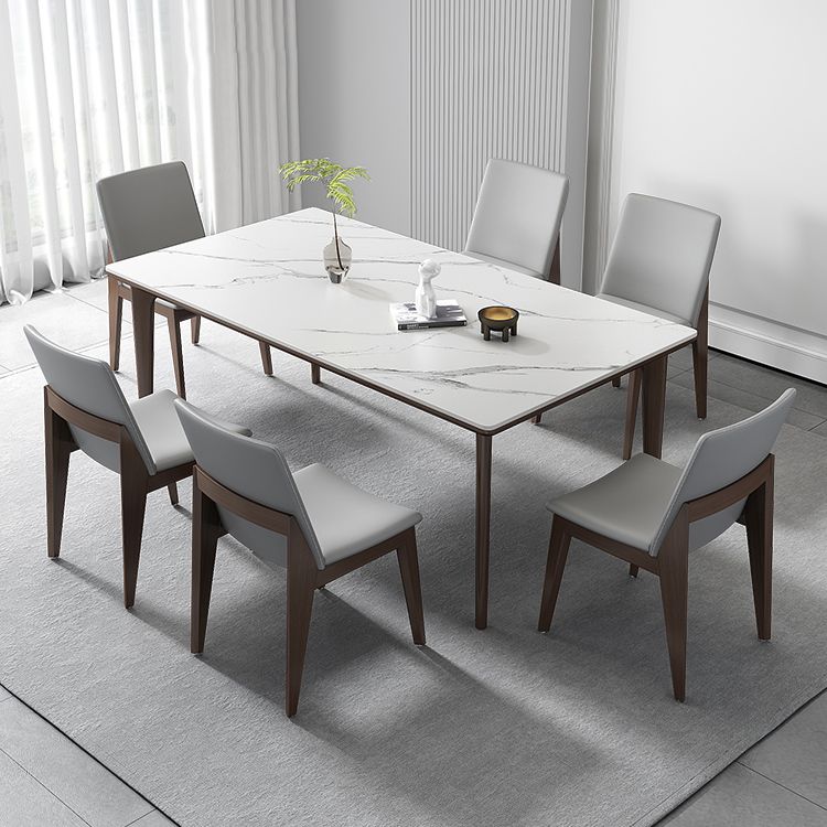 Industriële rechthoekige eettafel van gesinterd steen vast bureau voor thuis