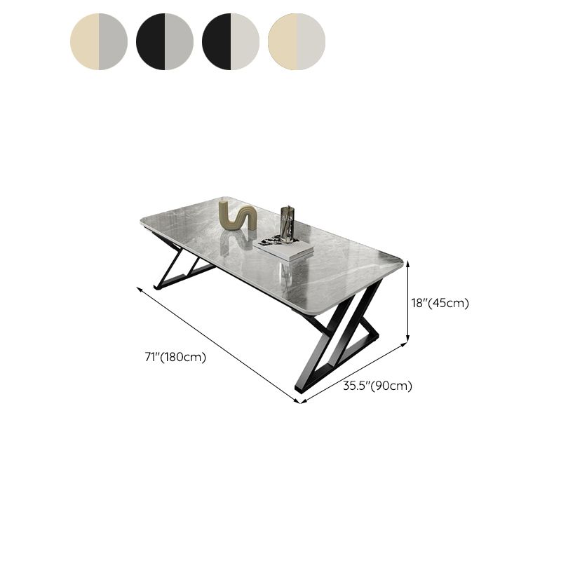 Modern Trestle Coffee Table SlateRectangle Coffee or End Table Clearhalo 'Coffee & Accent Tables' 'Coffee Tables' 'coffee_tables' 'furn' 'furn_coffee_tables' 'Furniture' 'Living Room Furniture' 1200x1200_2fbe84f4-f69a-4c30-8e40-04ca67069d60