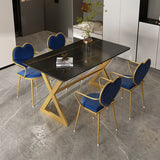 Rectangular Stone Dining Table Home Luxury Furniture with Double Pedestal in Matte Finish