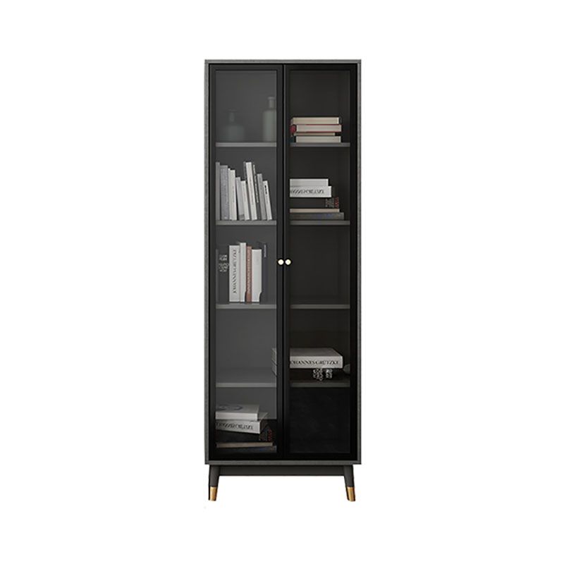 Glam Standard Bookcase Metal Frame Manufactured Wood Shelf Bookshelf with Glass Door Clearhalo 'Bookcases' 'furn' 'furn_bookcases' 'Furniture' 'furniture_bookcases' 'kitchen' 'kitchen_bookcases' 'Living Room Furniture' 'Office Furniture' 1200x1200_2fbff53a-4752-4c79-a1bb-52a67eb1cb4b