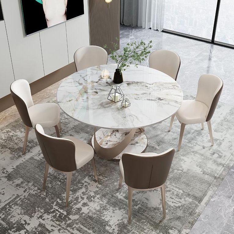 Modern Round Dining Table Sintered Stone Dining Table with Pedestal Table Clearhalo ' dining_table' 'Dining Tables & Seating' 'Dining Tables' 'furn' 'furn_dining_table' 'Furniture' 'furniture_dining_table' 'Kitchen & Dining Furniture' 'kitchen&dining_furn' 'kitchen' 'kitchen_dining_table' 1200x1200_2fc0e75e-b2d4-434e-85ba-6fe65801142b