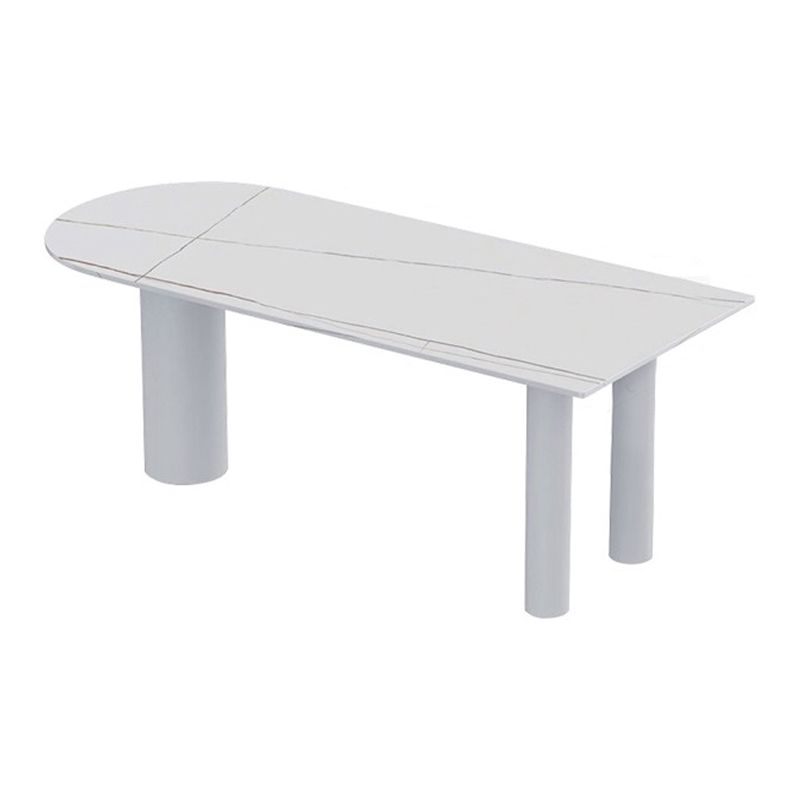Metal Contemporary White Dining Table Sintered Stone Top Table for Dining Room Clearhalo ' dining_table' 'Dining Tables & Seating' 'Dining Tables' 'furn' 'furn_dining_table' 'Furniture' 'furniture_dining_table' 'Kitchen & Dining Furniture' 'kitchen&dining_furn' 'kitchen' 'kitchen_dining_table' 1200x1200_2fc1b65f-f955-48f2-978d-f2bf20289e82