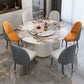 Stone Round Dining Table Contemporary Style Dining Site Table with Turntable Clearhalo 'Dining Tables & Seating' 'Dining Tables' 'dining_table' 'furn' 'furn_dining_table' 'Furniture' 'Kitchen & Dining Furniture' 1200x1200_2fc2eef5-882f-4f42-ab95-fbac47007735