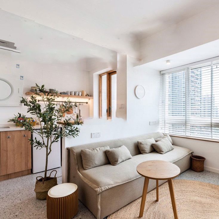 Gray Armless Sofa Washable Contemporary Sofa for Living Room, Apartment