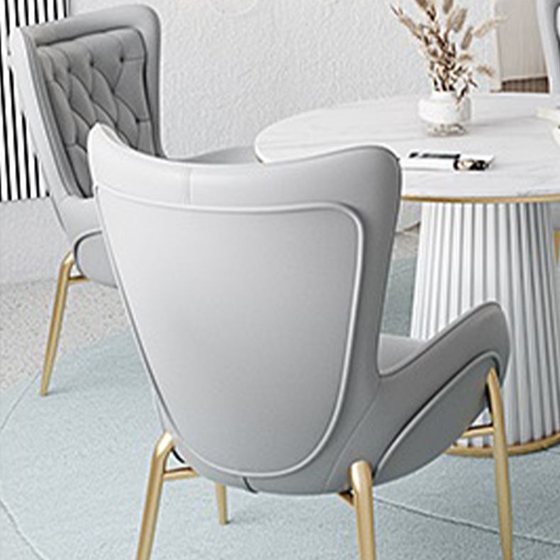 Glam Metal Dining Room Chairs Upholstered Arm Chair for Restaurant Use Clearhalo ' kitchen&dining_furn' 'Dining Chairs' 'Dining Tables & Seating' 'dining_chair' 'furn' 'furn_dining_chair' 'Furniture' 'furniture_dining_chair' 'Kitchen & Dining Furniture' 'kitchen' 1200x1200_2fc52f9e-05b1-4938-8f15-4294d05aebf1